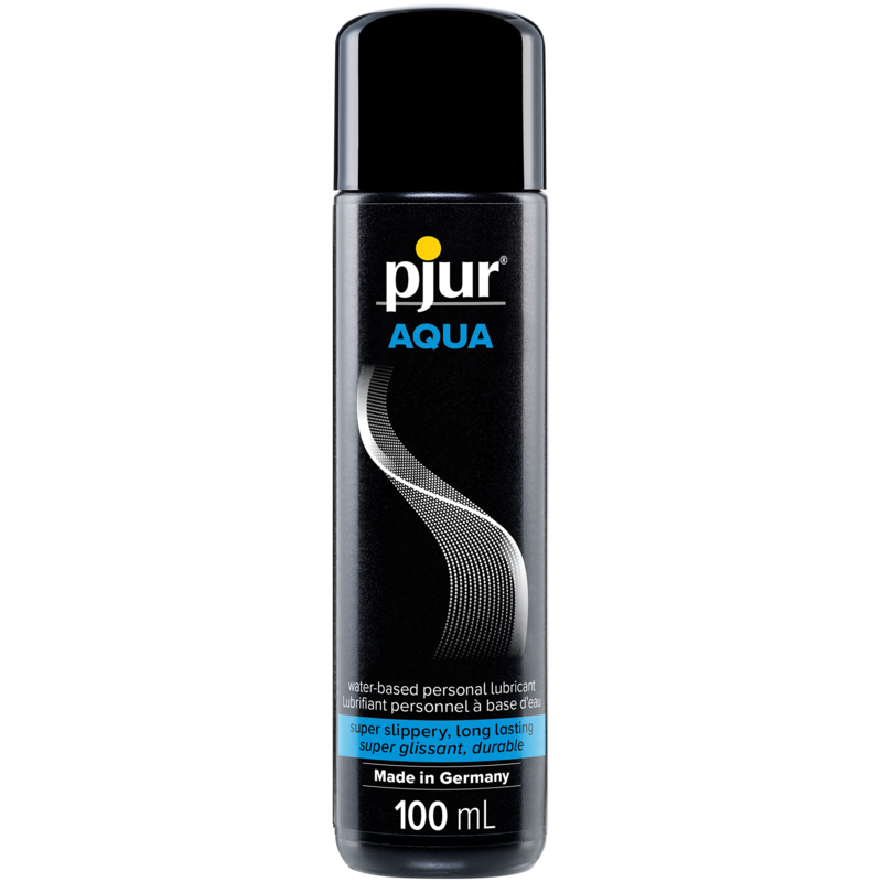 Pjur Aqua water-based personal lubricant in a 100ml bottle.