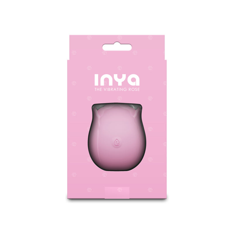 Pink box packaging for the INYA Vibrating Rose stimulator.