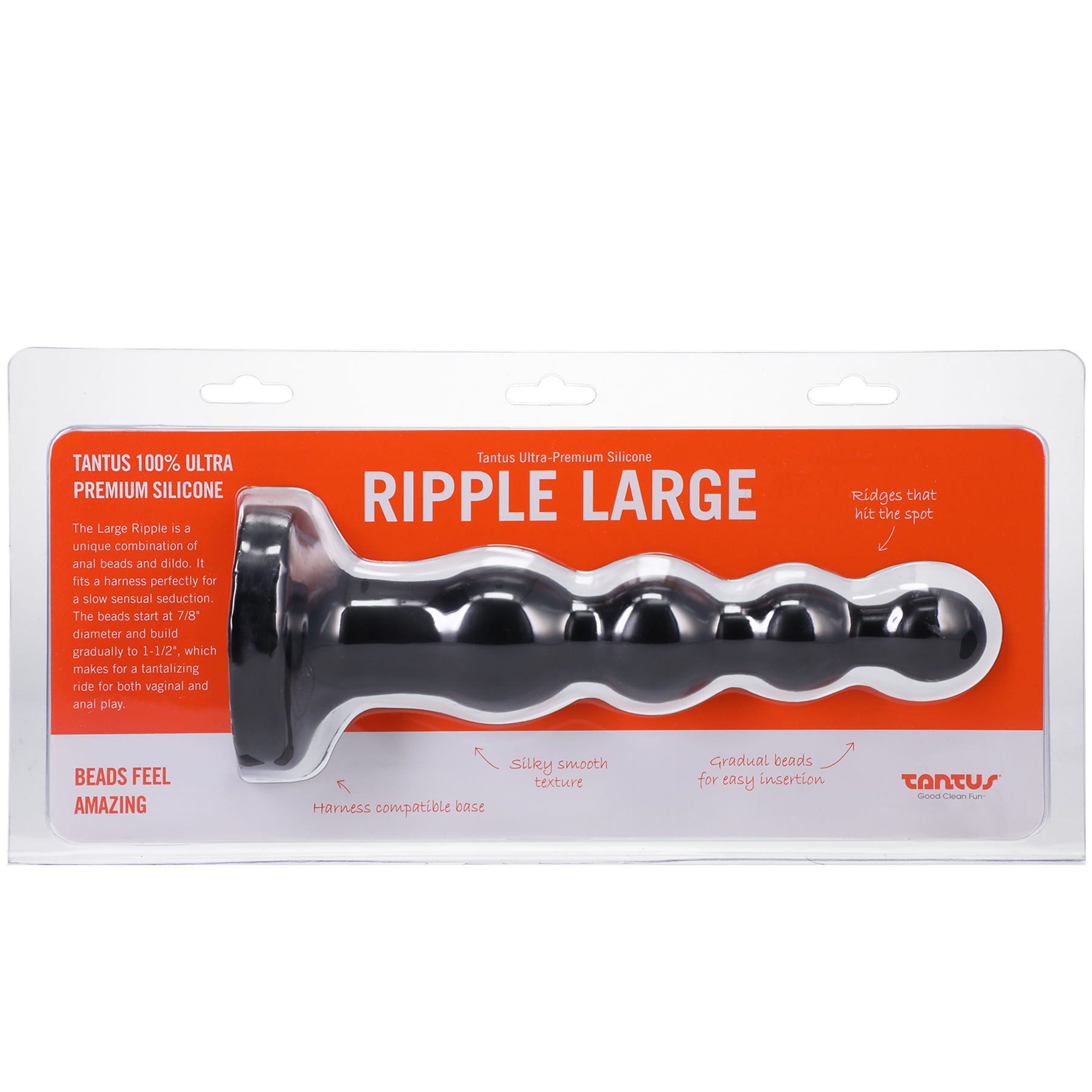 Black silicone anal beads and dildo with gradual sizing.