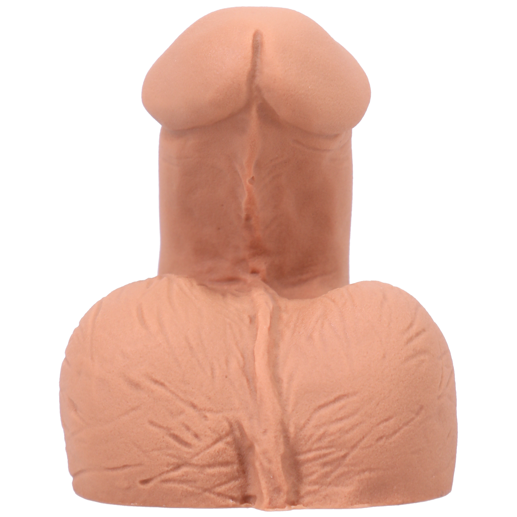 Realistic silicone packer with a natural shape and texture.