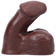 Brown silicone FTM packer with realistic shaft and balls, super soft texture.