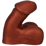 Realistic soft copper silicone packer with a smooth shaft and textured base.