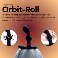 Mars Orbiter Pro massager with dual rotating beads and a curved tip.