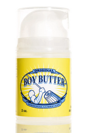 Boy Butter Original personal lubricant in a 2 oz travel size bottle.
