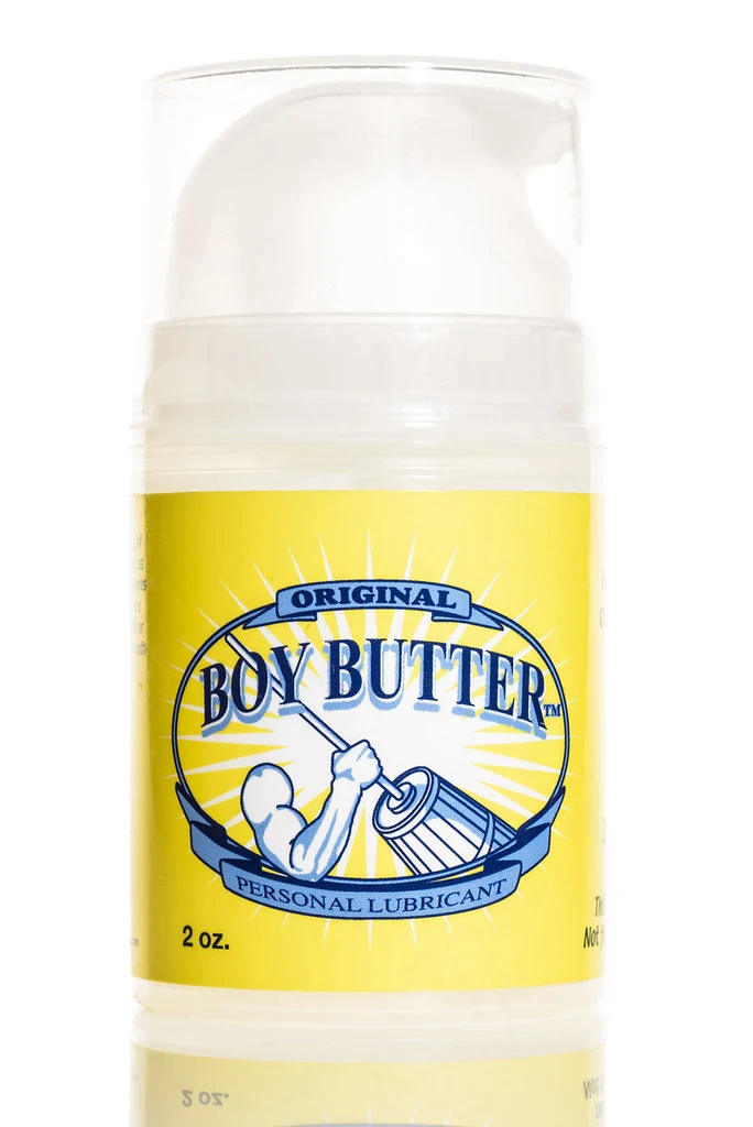 Boy Butter Original personal lubricant in a 2 oz travel size bottle.