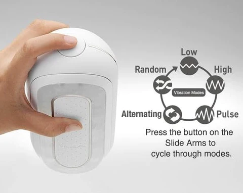 Tenga Flip Zero Electronic Vibration Male Masturbator with vibration mode diagram.