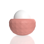 Rechargeable silicone egg vibrator in dusty rose with a textured shell.