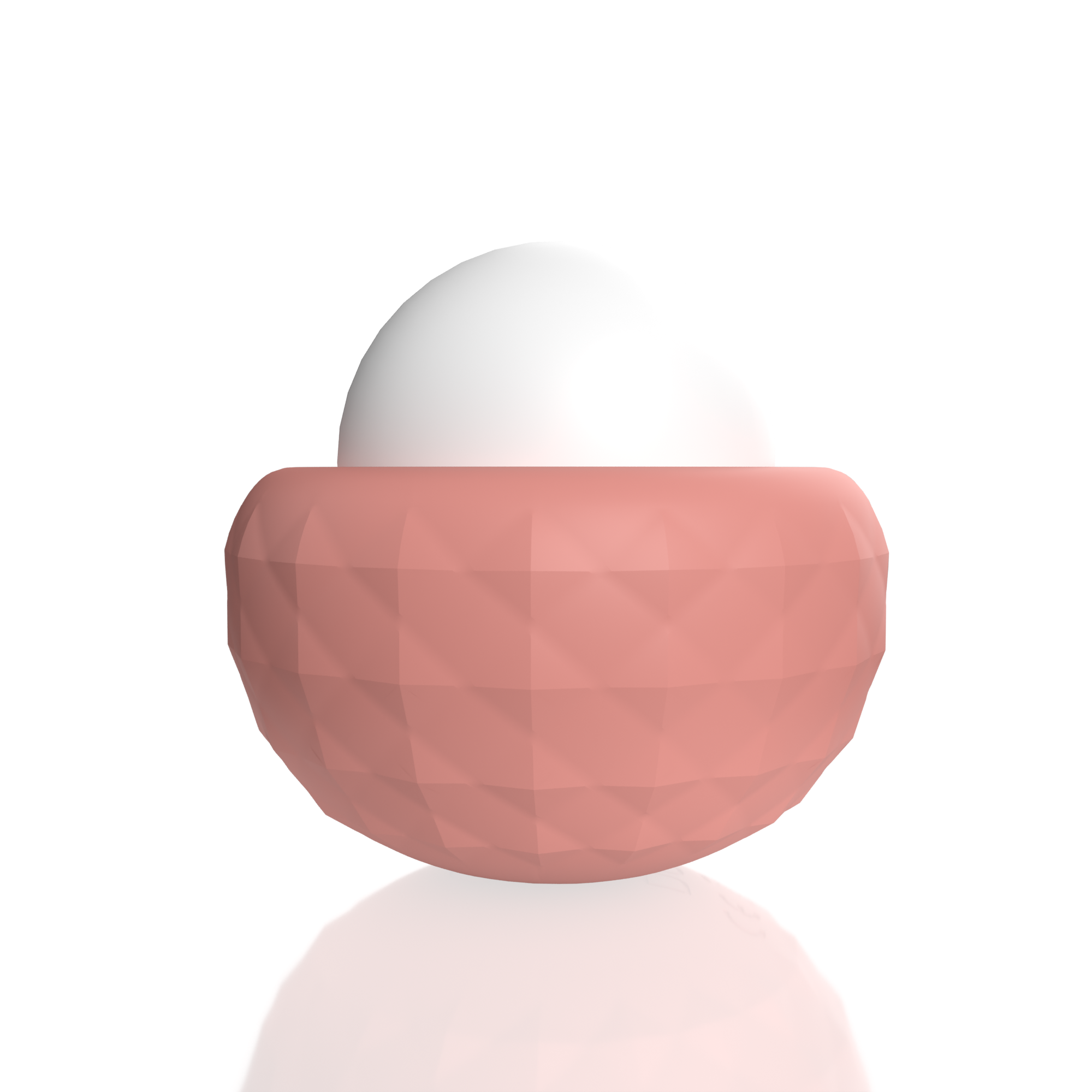 Rechargeable silicone egg vibrator in dusty rose with a textured shell.