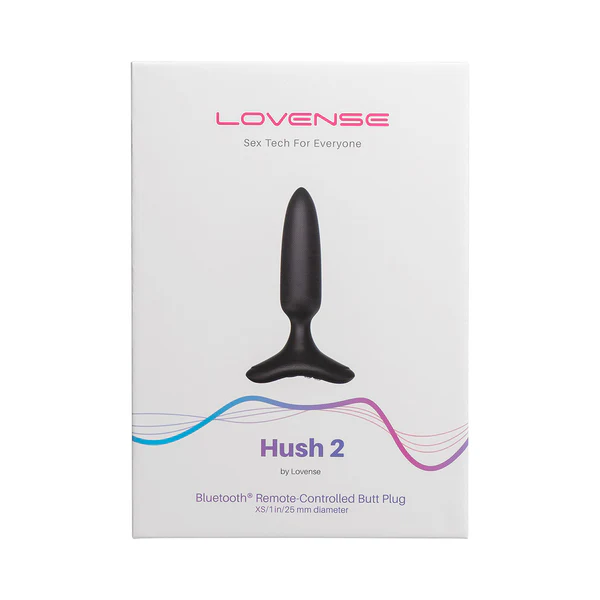 Lovense Hush 2 app-controlled vibrating butt plug in black.