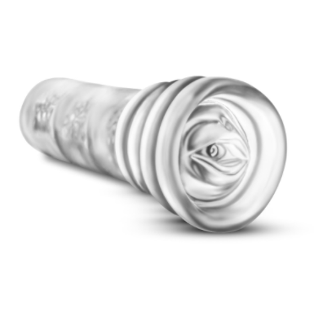 Clear textured stroker with three internal chambers.