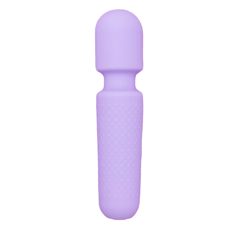 A small, purple, textured vibrator with a rounded top.