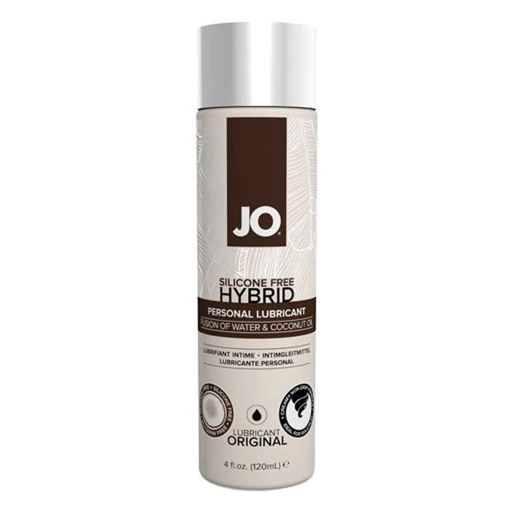 JO Hybrid Personal Lubricant, 4oz bottle with coconut oil fusion.
