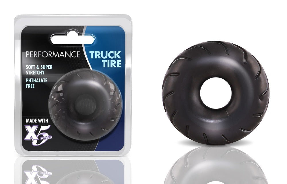 X5 Plus elastic performance cock ring in packaging and shown alone.