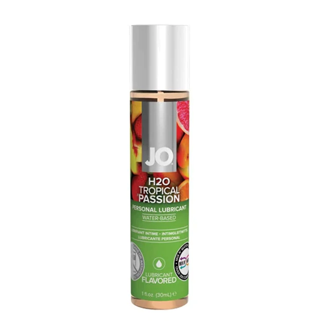 JO H2O Tropical Passion personal lubricant with fruit imagery.