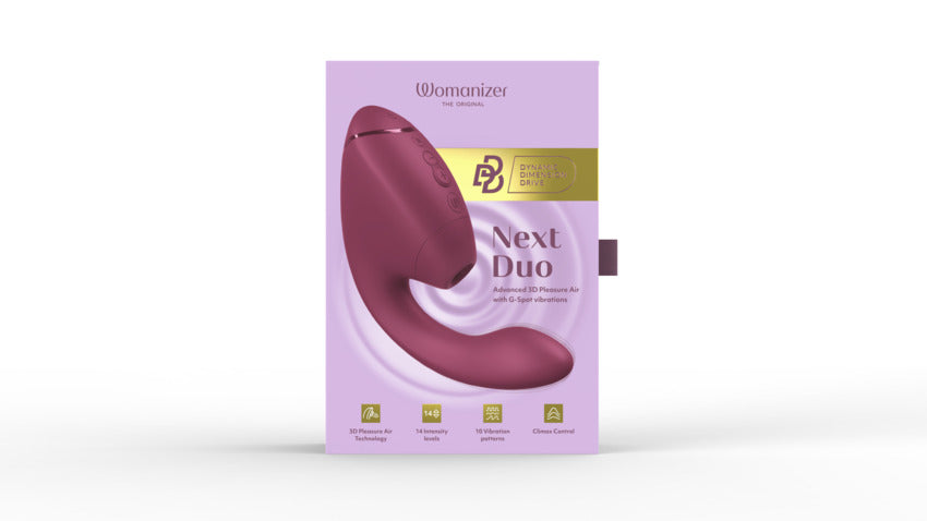 Womanizer Next Duo dual stimulator in dusky pink.