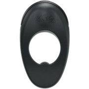 Atom Plus dual motor rechargeable silicone cock ring in black.