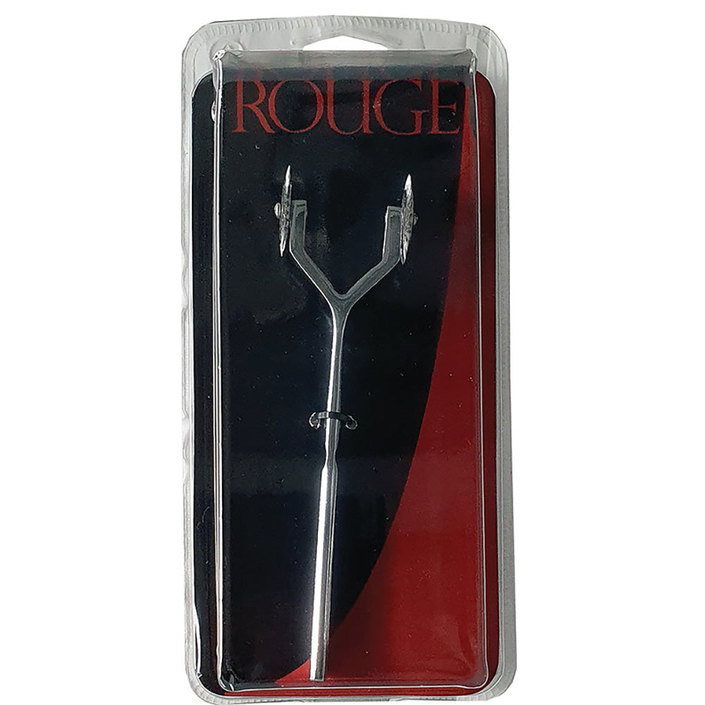 Stainless steel 2-prong Wartenberg pinwheel in Rouge Group packaging.