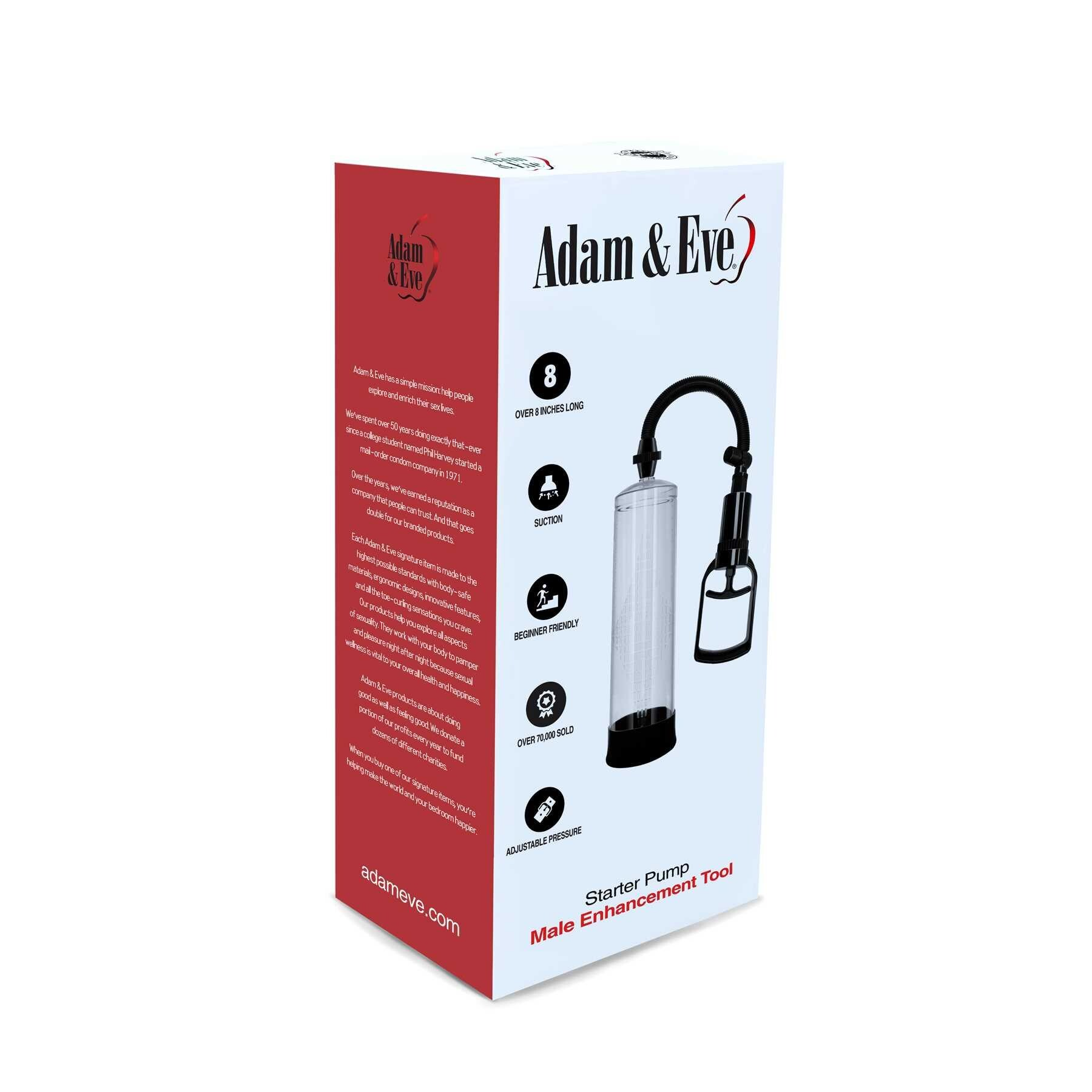 Adam & Eve penis enlargement starter pump with silicone sleeve.