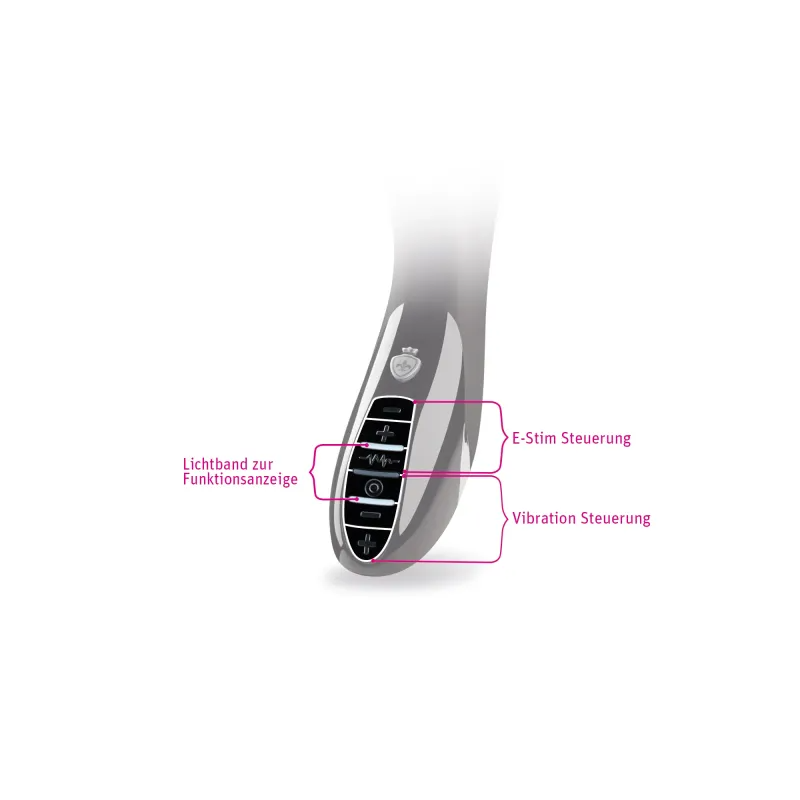 E-Stim Vibrator with Pelvic Floor Training, Black Silicone