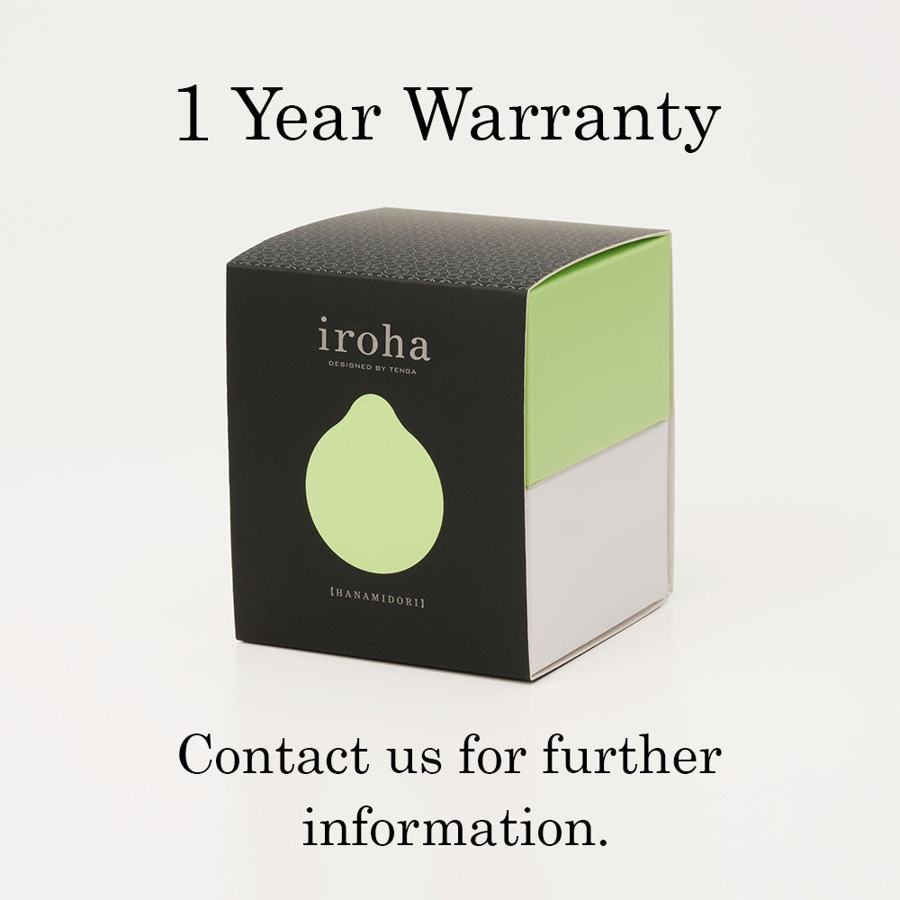 Iroha by Tenga Midori vibrator box with warranty and contact information.