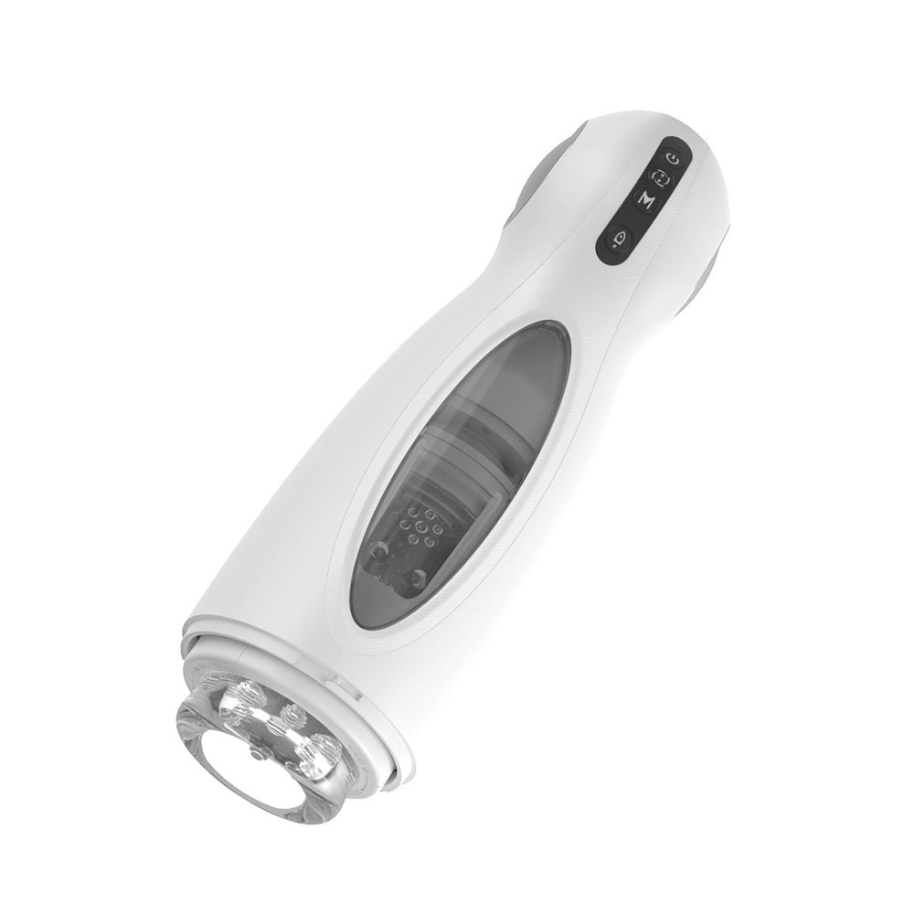 White automatic stroker with textured interior and control buttons.