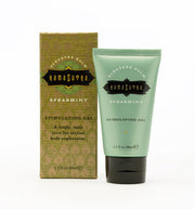 Kama Sutra Spearmint Stimulating Gel in a green tube with a box.