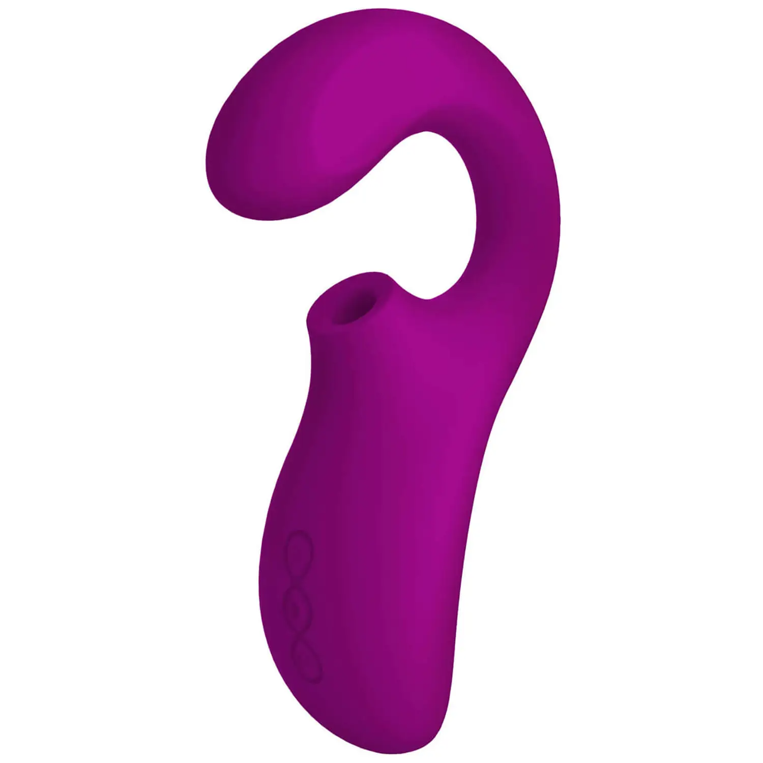 A deep rose colored dual-action sonic G-spot massager.
