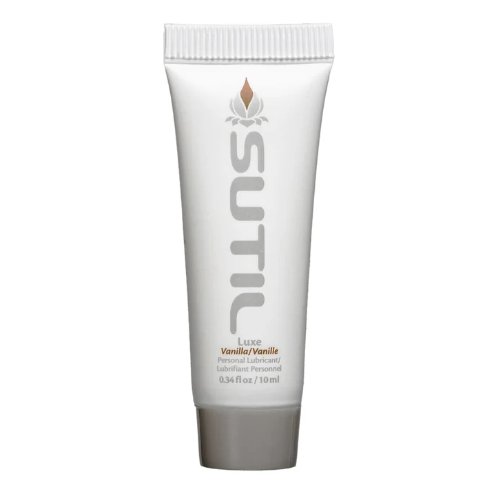 Sutil Vanilla Water-Based Personal Lubricant tube.