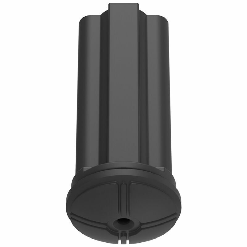 Black TPE sleeve with ribbed texture and a circular base.