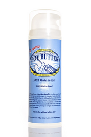 Boy Butter water-based cream lube with shea butter in a pump bottle.