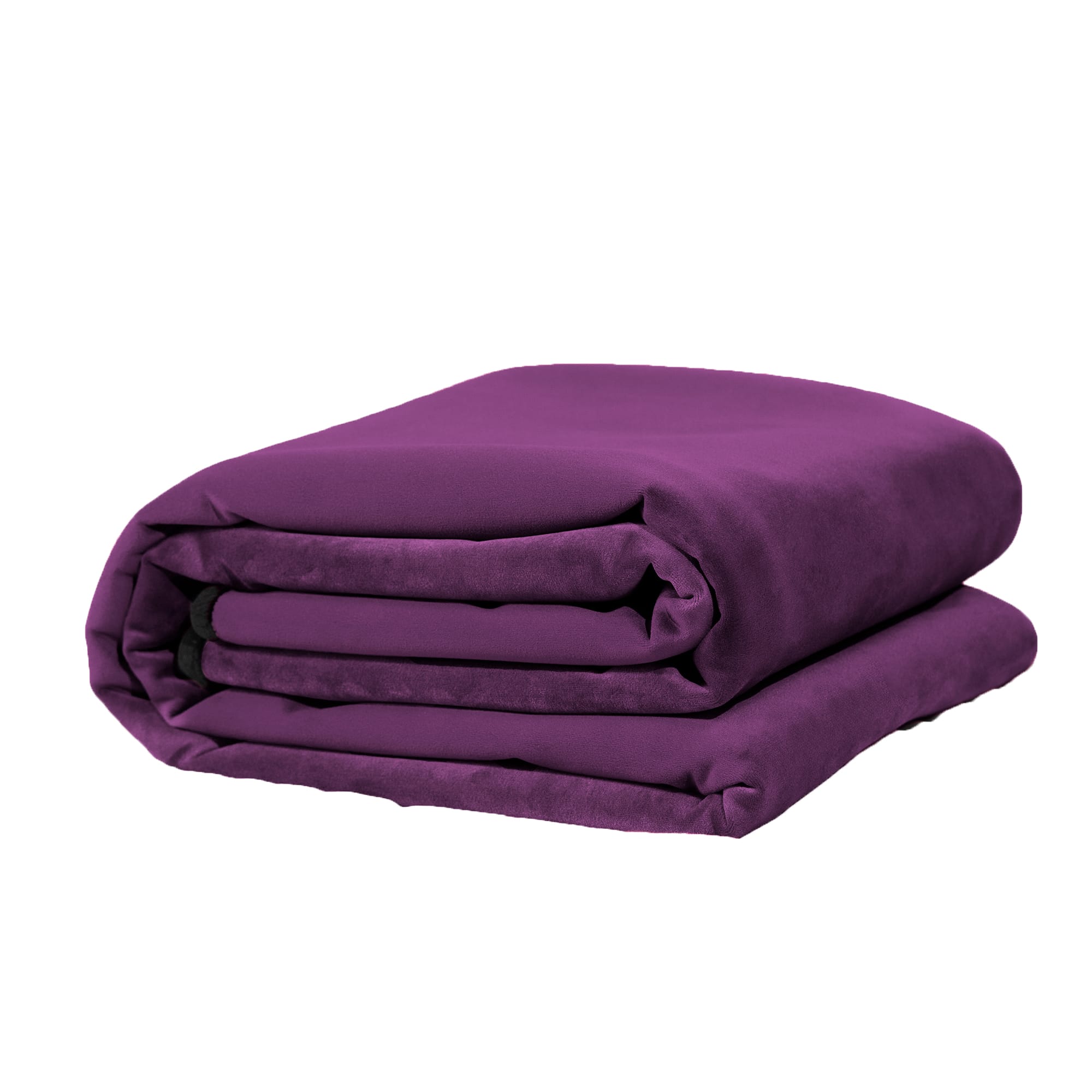 A folded purple waterproof microvelvet throw blanket.