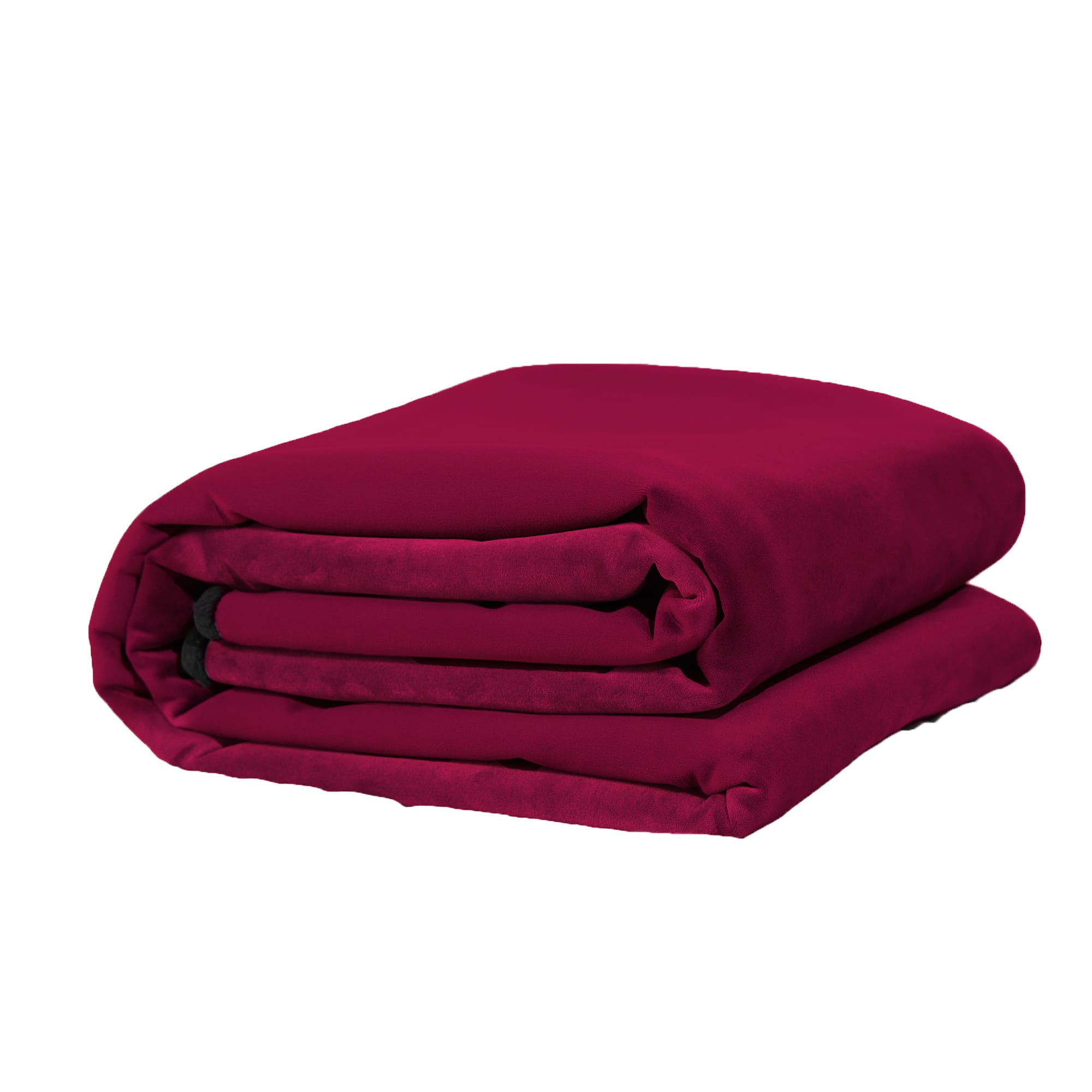 A folded king-size merlot waterproof microvelvet throw blanket.