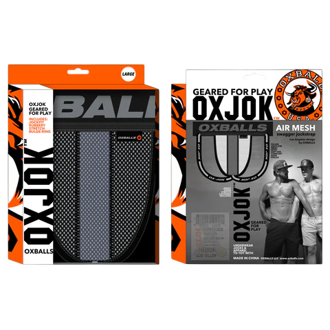 Airmesh Swagger Jockstrap with cock ring in Tar Black.