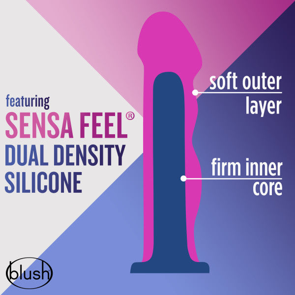 Diagram of a dual density silicone toy with soft outer layer and firm inner core.