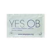 A single sachet of YES OB plant-oil based personal lubricant.