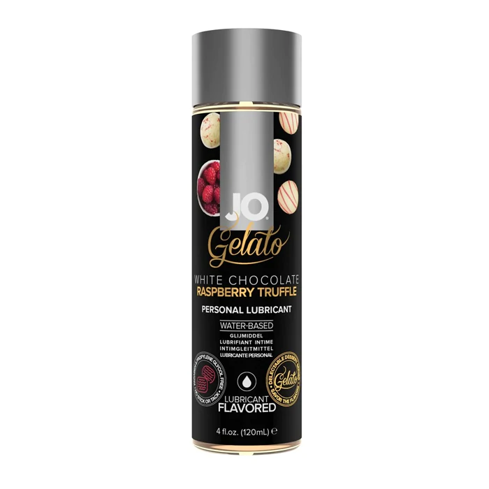 JO Gelato White Chocolate Raspberry Truffle water-based personal lubricant.