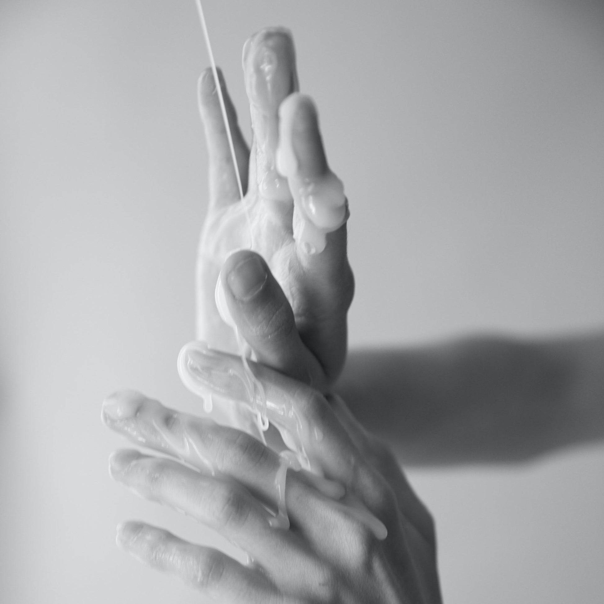 Water-based semen texture lubricant in a milky gel.