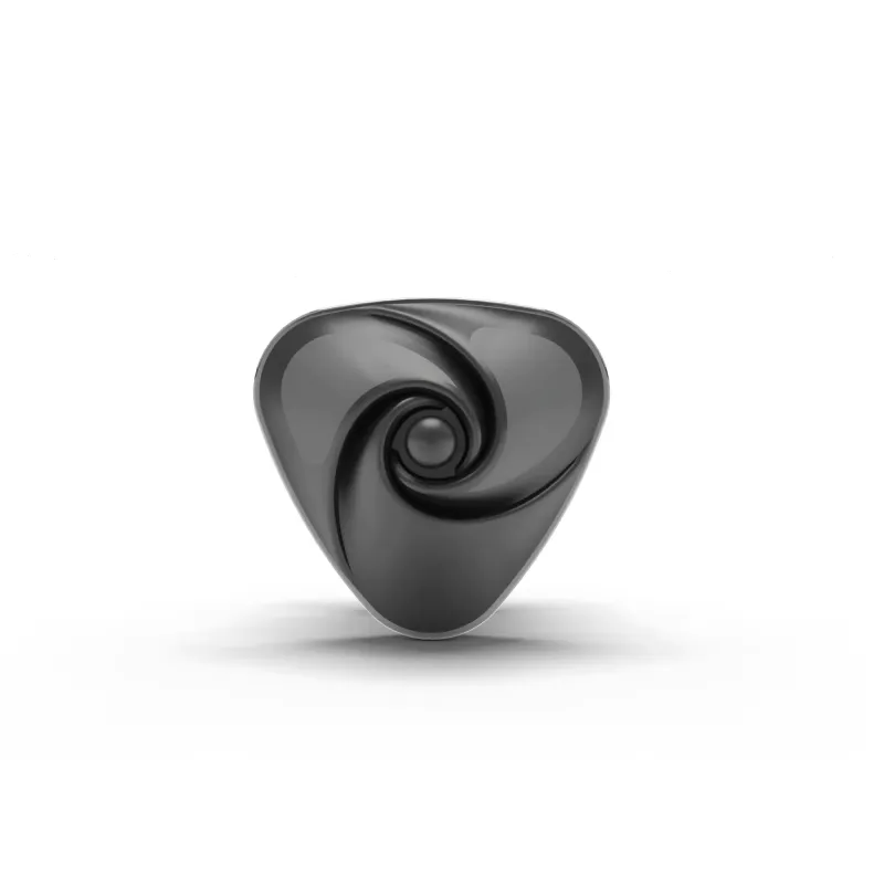 Black silicone lay-on vibe with a swirling design.