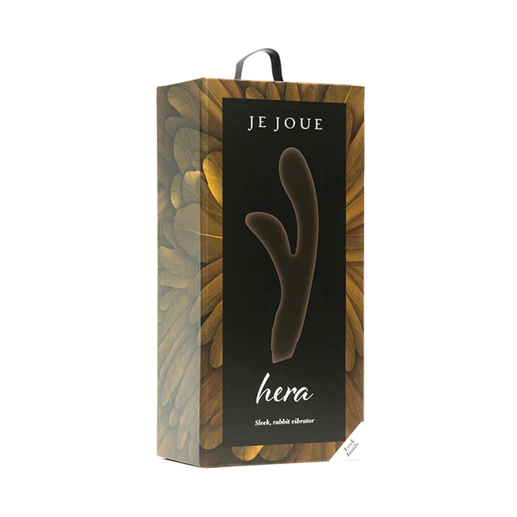 Je Joue Hera rabbit vibrator in dark brown on a patterned box.