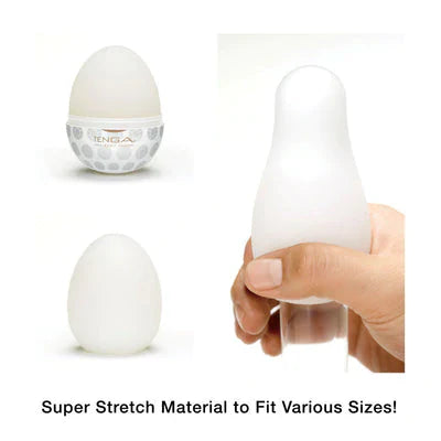 Tenga EGG Crater Textured Male Masturbator Sleeve in white.