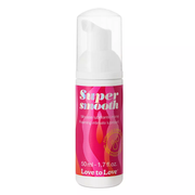 Super Smooth Lubricant Foam by Love to Love in a pink bottle.