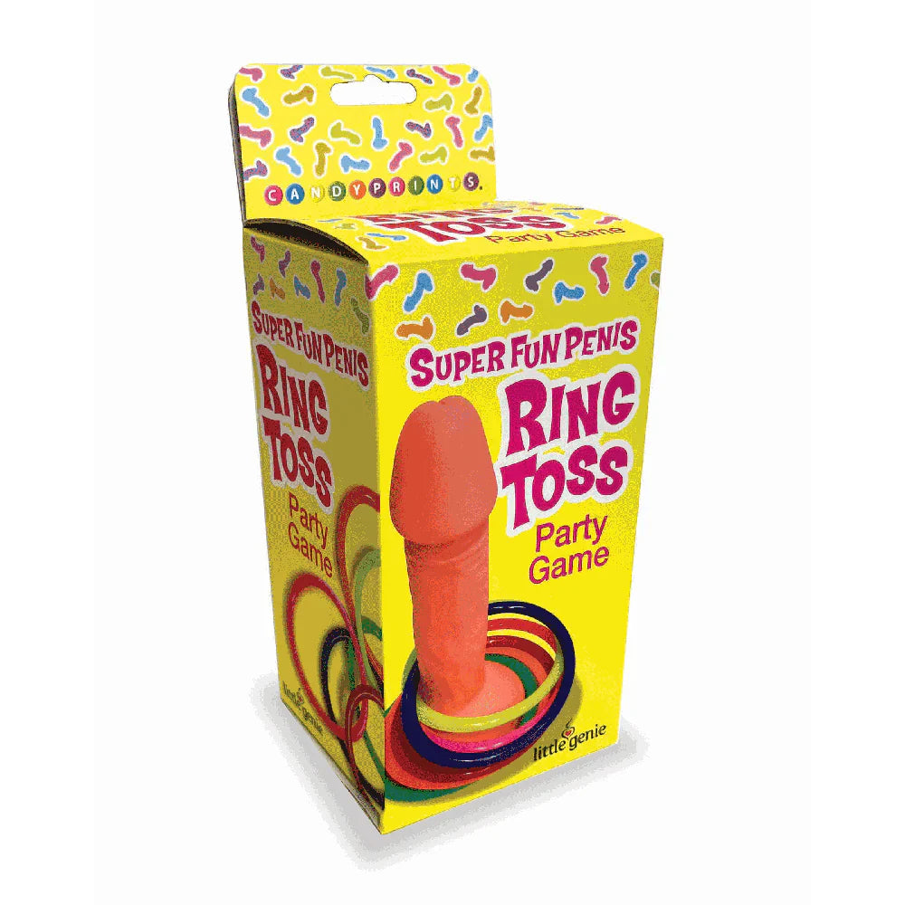 Penis Ring Toss bachelorette party game with 6 rings.
