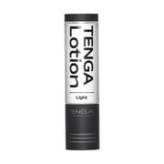 Tenga Water-Based Personal Lubricant Light in a clear bottle with a black cap and base.