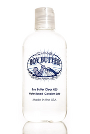 Boy Butter Clear H2O water-based personal lubricant in an 8 oz bottle.