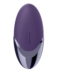 Purple clitoral vibrator with a smooth, egg-shaped top and metallic base.