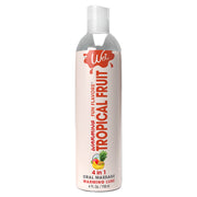 Wet Tropical Fruit warming oral massage lubricant in a 4 oz bottle.