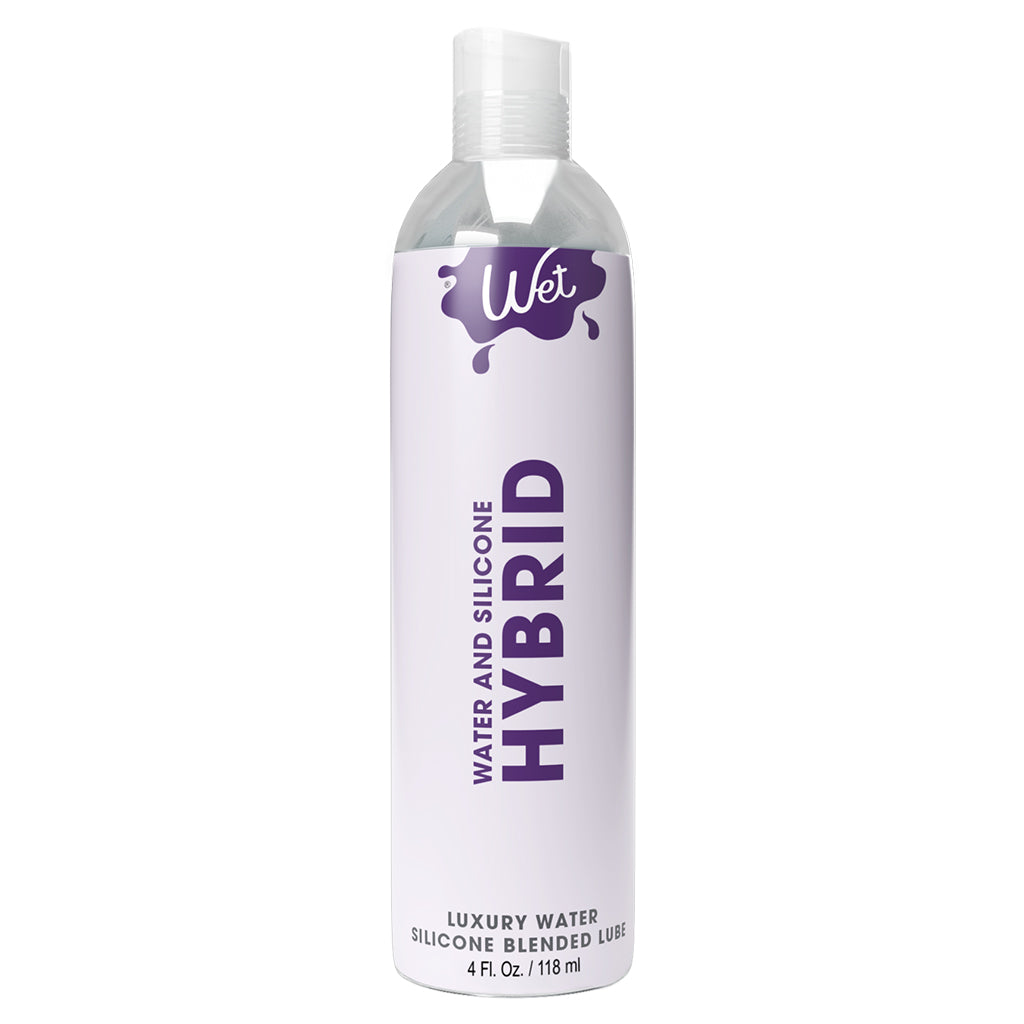 Wet Hybrid Water and Silicone Personal Lubricant, 4 Fl Oz bottle.