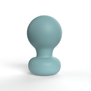 Powder blue rechargeable silicone palm vibrator.