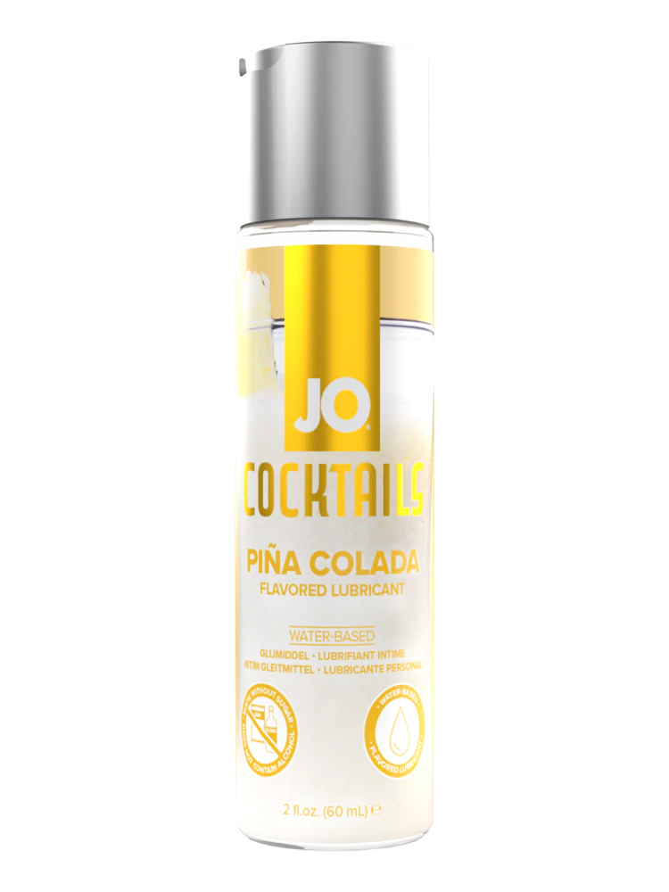 JO Cocktails Piña Colada flavored water-based lubricant in a 2oz bottle.