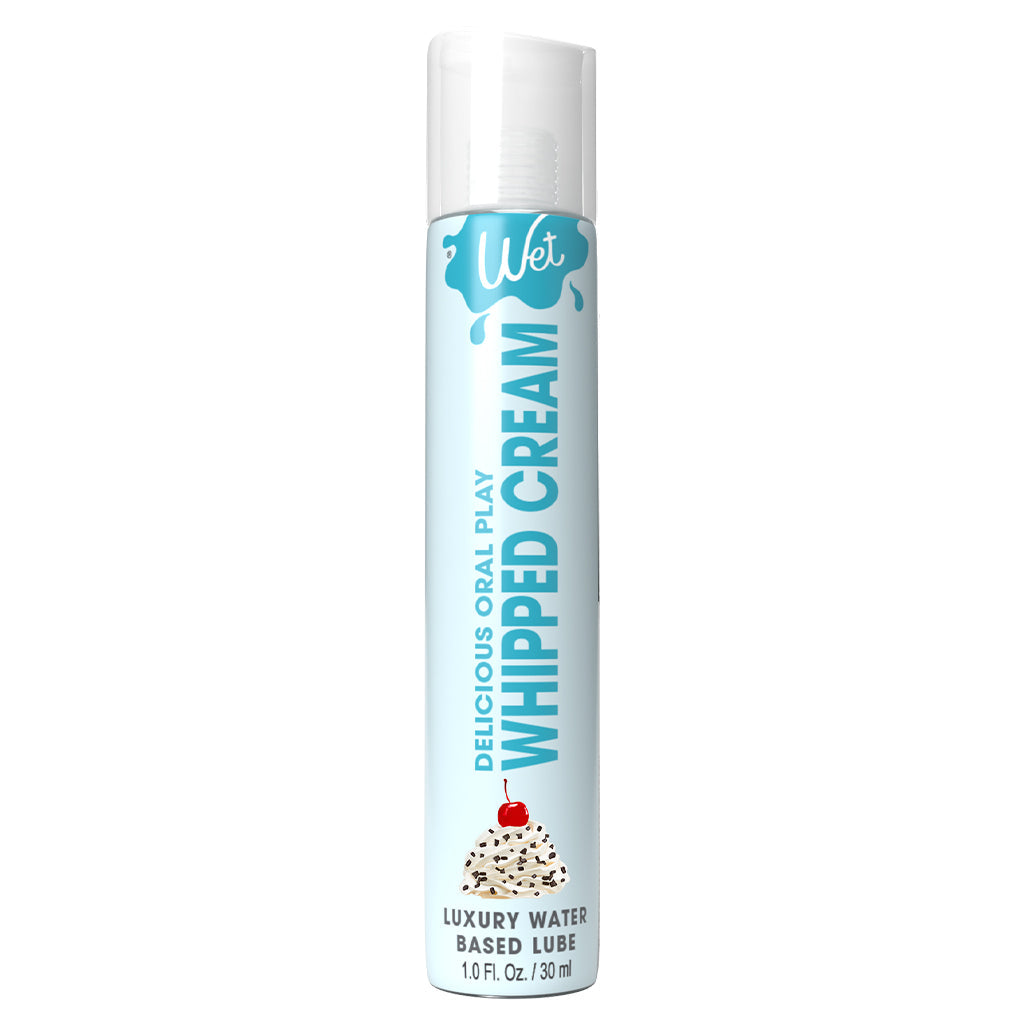Wet Whipped Cream flavored water-based lubricant in a 1 fl. oz. bottle.